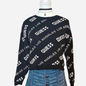 Guess Black and White Logo Sweater
